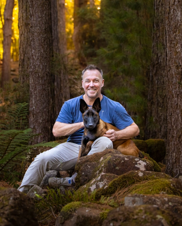 Duncan Ritchie with his dog Alé